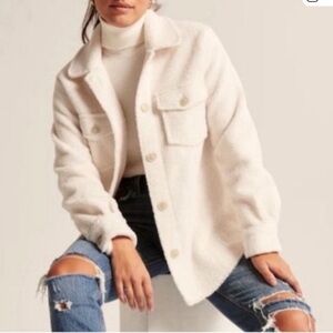 Abercrombie & Fitch Off-White Teddy Jacket